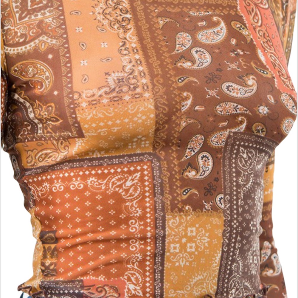 Patchwork Sheer Top - Picture 3 of 4